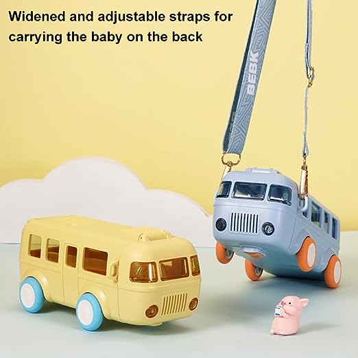 School Van Water Bottle, Summer Cute Bus Water Bottle with Strap, Toy Car Water Bottles for School Outdoor Travel, Leakproof Bus Shape Kids Small Car Straw Kettle, Portable Water Bottle for Kids, 500ml Kids Water Bottles with Straw and Shoulder Strap