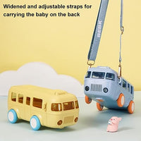 School Van Water Bottle, Summer Cute Bus Water Bottle with Strap, Toy Car Water Bottles for School Outdoor Travel, Leakproof Bus Shape Kids Small Car Straw Kettle, Portable Water Bottle for Kids, 500ml Kids Water Bottles with Straw and Shoulder Strap
