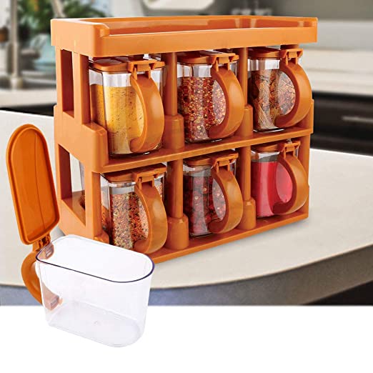 Master Chef Spice Rack, 2 Tier Kitchen Spice Jar, 6 Jars