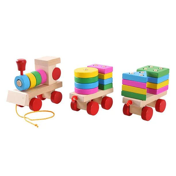 Wooden Train Toy Children's Early Education Building Blocks